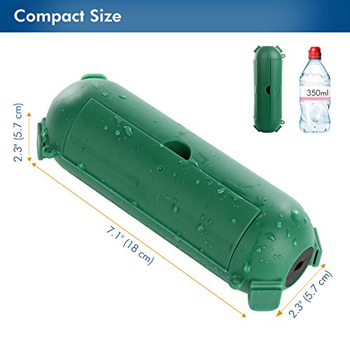 Restmo 2 Pack Mini Ip44 Waterproof Outdoor Connection Box With Lockable Latches And Mounting Holes, Weatherproof Extension Cord Safety Cover For Outdoor Plugs, Lights, Cables, Wires, Size Small, Green #TOP7