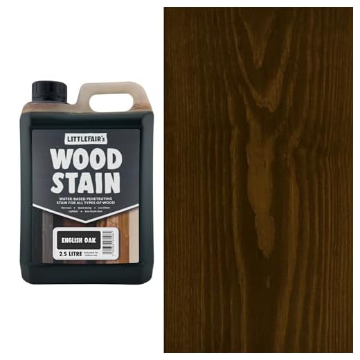 Littlefairs ungiftiger Holzlasur auf Wasserbasis - 2,5 Liter Englischeiche Holzfarbe für Holz im Innenbereich, einschließlich Türen und Sockelleisten