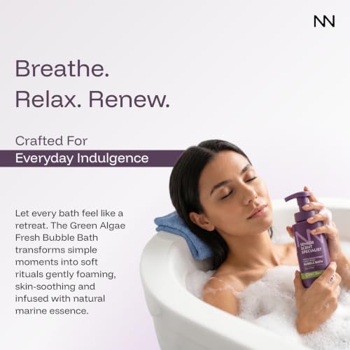 Image of Cincinnus bubble bath |Refreshing & Moisturizing Bath foam with Green Algae Extract, Glycerin & Lavender Flower Extract | foaming bath soak | Gentle Cleanse for All Skin Types | 500ml