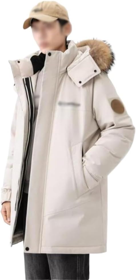 VIDI Winter New Big Hair Collar Warm Overalls Down Jacket Pie To Overcome The Coat Male Long