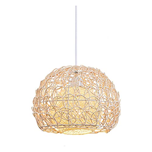 Lustre artisanal en bambou fait main plafonnier suspendu rétro E27