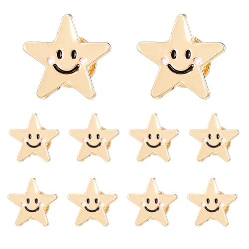 SUPERFINDINGS 10Pcs Étoile Badge Pin's Lapel Jour des Anciens Combattants Épingles Étoile...