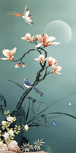 Peinture diamant kit complet oiseau fleur avec accessoires diamond painting 70x140cm
