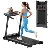 Foldable Walking Pad Treadmill with Handle Bar for Home Office