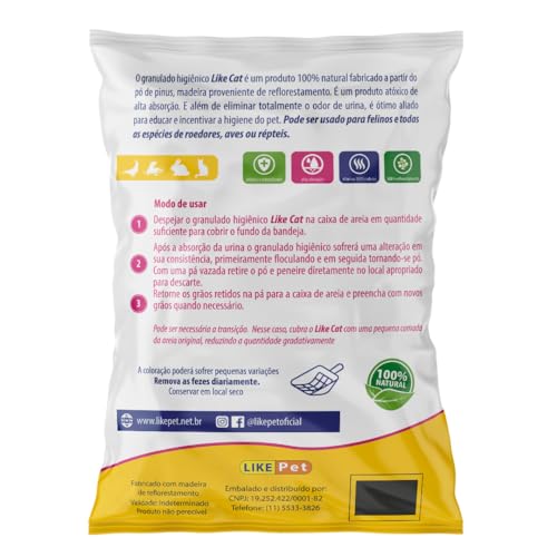 Granulado Higiênico de Madeira Like Pet Roedores 2kg