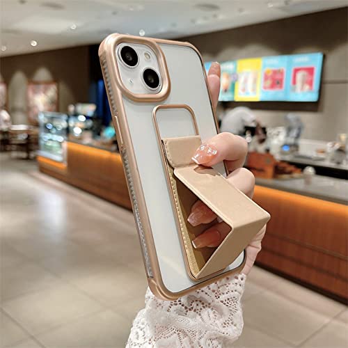 Coque de téléphone avec support BSAPP pour iPhone 14 Pro Max coloris or
