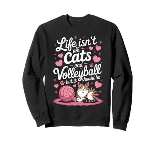 Gatos Y Voleibol Divertido Voleibol Sudadera