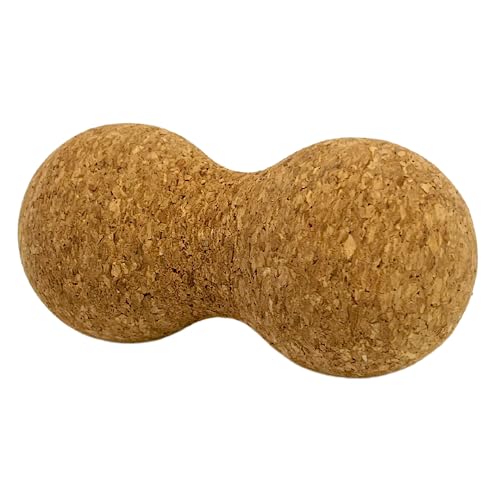 ATC Handels GmbH Utensilios de masaje de corcho natural para fascias: descubre el mundo versátil del masaje fascial y mejora tu movilidad y regeneración (bola doble de 6,5 x 13,5 cm)