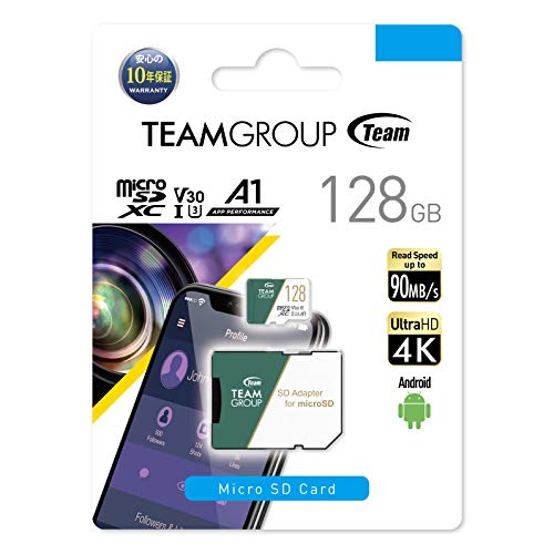 Team microSDXCカード 128GB 高速転送UHS-1 U3 V30 A1対応 Switch動作確認済み 日本国内10年正規保証 SD変換アダプター付属