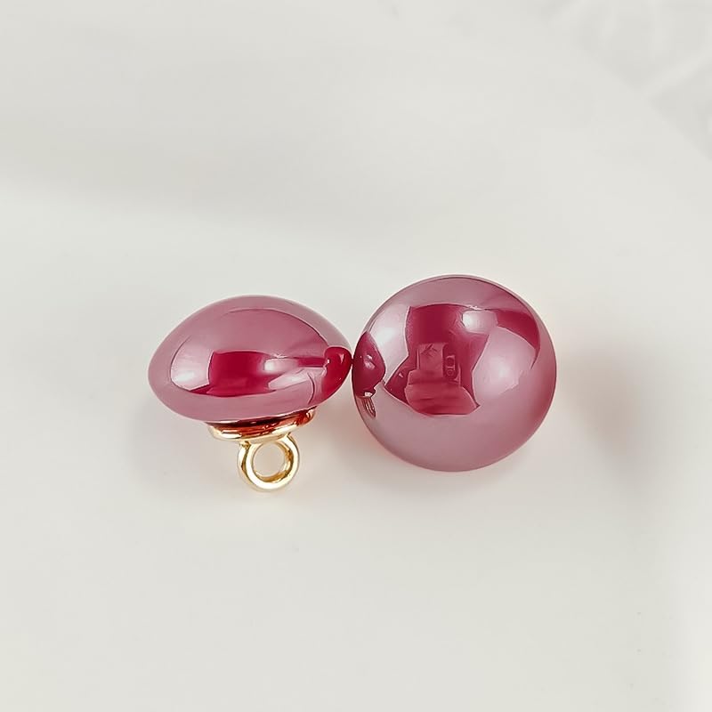 Guziki perłowe Guziki perłowe, 50 szt., 10 mm, różowe, czerwone, małe, okrągłe, półgruszkowe, do rękodzieła materiałowego(Rose Red)