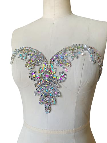 Bdacy.Hcmy DSL3 Bdacy. Hcmy Handmade Rhinestones Beads Applique Sew On Crystal Sequins Lace Trim Patches Accessories cover