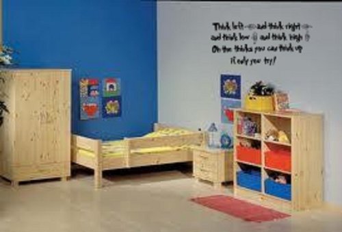 Think Left Think Right Think Low Think High Dr. Seuss Decal -Wall Decal-24.5"Wide X 12" High-Black Or White #TOP3