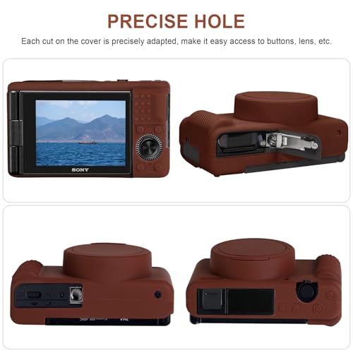 Funda Protectora Canboc para Cámara Sony ZV-1, Silicona Marrón miniatura 6