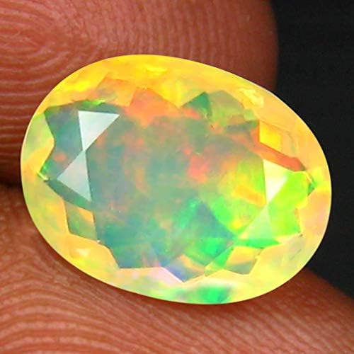 1.58 ct AAA+ Grade Premium Gem Quality Oval Cut (11 x 8 mm) Un-Heated Ethiopian Rainbow Opal Genuine Loose Gemstone image 4