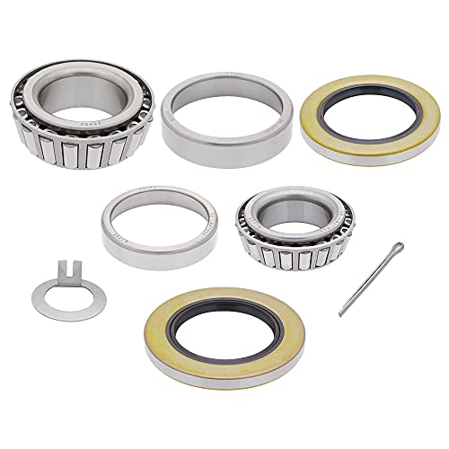 [1-Set] 5,200-6,000 lbs. Trailer Hub Wheel Bearing Kit 25580/25520, LM67048/LM67010 with Grease Seal 10-36 and 10-10 for EZ Lube Axle -  QJZ