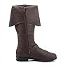Cachorro Medieval Viking PU Leather Boots, Vintage Pirate Renaissance Shoes For Daily Wear, Cosplay Costumes Accessories, Outdoor Motorcycle Clothing,Brown,48 #3
