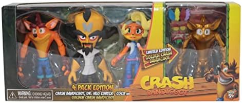 Crash Bandicoot 11cm Action 4 Pack HE21525 | Collectable Retro Gaming Figure for Kids