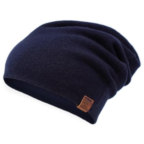 Borges & Scott The Aspen - Double Layer Beanie Hat - 100% Cashmere - Made in Nepal - Navy Cover