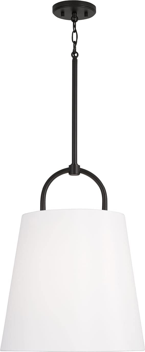 Capital Lighting 349412MB Brody Transitional Pendant Ceiling Light Fixture, 1-Light 100 Watt, 21"H x 16"W, Matte Black