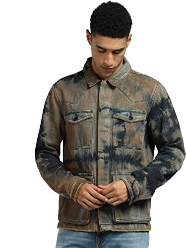 Image of Jack & Jones Men Black Washed Longline Denim Jacket