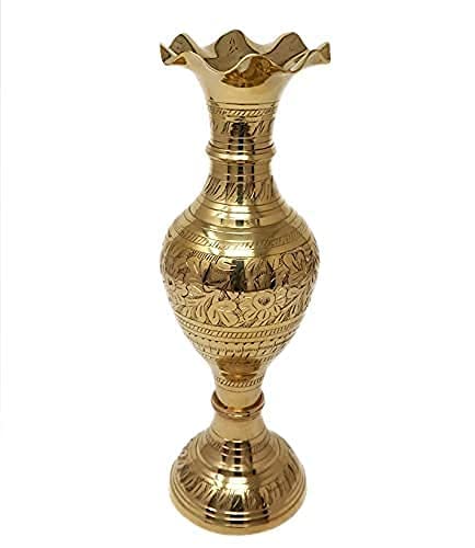 Vase de fleurs en laiton doré Claria 24 stable incassable pour table