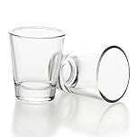 Miss Vetty 1.5oz Shot Glass,Clear Shot Glasses Set with Heavy Base for Cocktail,Vodka,Tequila,Whisky,Liquor,Espresso,Desserts,Soju(2-Pack)