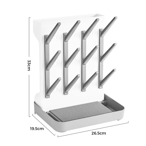 Baby Bottle Drying Rack for Newborn Feeding Essentials, Nipples and Accessories, Grey, Large - Image 4