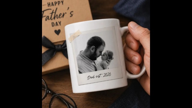 Taza personalizada para papá con collage de fotos miniatura 6