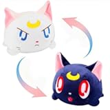8&apos;&apos; Cute Cat Reversible Stuffed Plush Toys&comma; Cartoon Anime Stuffed Animal Plushie Double-Sided Flip Plush Doll Birthday Gift for Kids Boys Girls