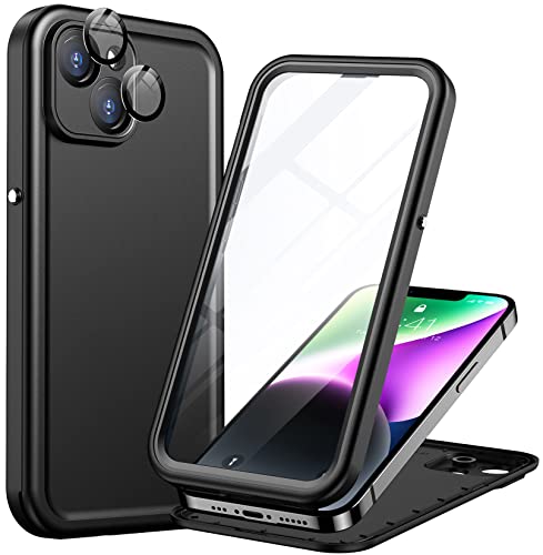 Temdan Samsung Galaxy S10 Case, [with Built-in Screen Protector & Camera Protector] [Full Body Waterproof] [Shockproof] [Dustproof] [Anti-Scratched] Clear Phone Case for Galaxy S10 Case 5G Orange