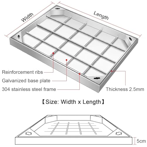 Plaque de regard en acier inoxydable avec base pour drainage de cour - 3