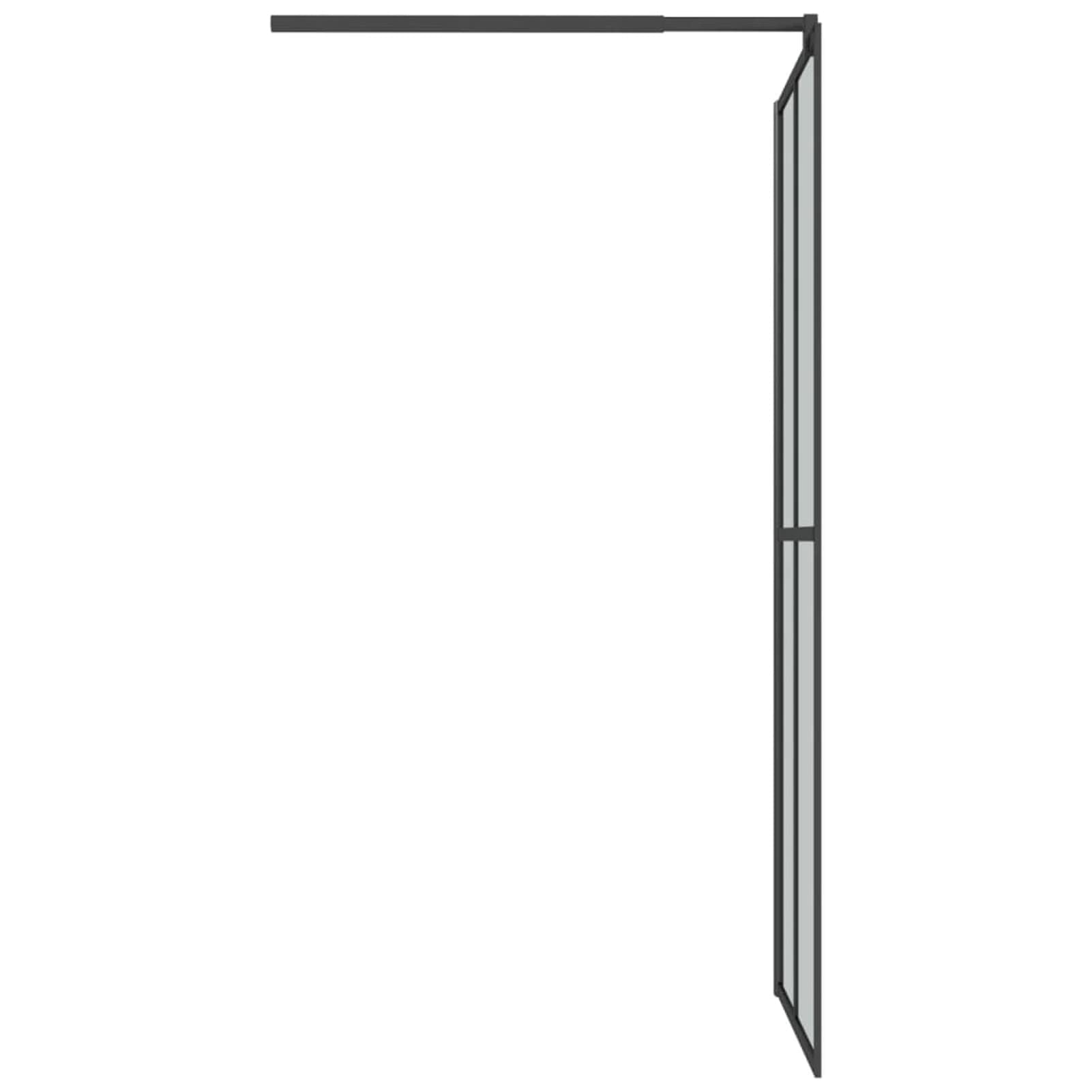 Mampara Ducha con Estante Vidrio ESG y Aluminio Negro 118x195cm, Mampara Bañera, Mampara Baño Ducha, Cabina De Ducha, Mampara Baño