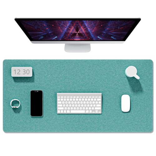 Image of Auhoahsil Felt Desk Mat, Minimalist Large Mouse Pad XXL 35.5 x 15.7 in, Desk Matt for Desktop, Keyboard, Laptop, Computer, Office, Work from Home, Gaming, Dark Green