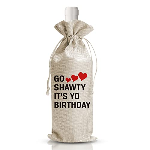 DOI-LANEE Birthday Wine Gift Bag, Burlap Bottle Cover, DL329