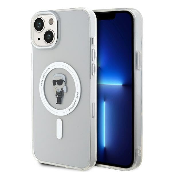 Karl Lagerfeld KLHMP15MHFCKNOT Coque rigide transparente pour iPhone 15 Plus 6,7" IML iconique
