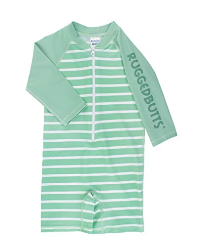 Image of RUGGEDBUTTS Baby/Toddler Boy Swimsuit, One Piece Zipper Rash Guard Sunsuit with UPF 50+ Sun Protection
