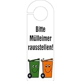 Türanhänger Bitte Mülleimer rausstellen Größe (BxH): 9,5 x 28,5 cm Kunststoff, PVC light, 0,4mm stark