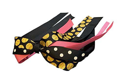 Hot Pink Softball Ponytail Bow For Girls Team And School #TOP4