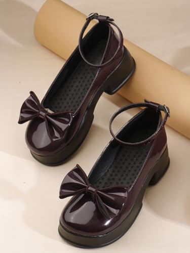 Image of SilverArrow womens Zenvique Stylish Bow Heel Sandals | Comfortable Mary Jane Dress Shoes for Women | Platform Heel Footwear