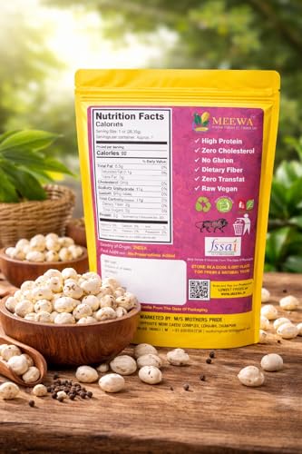 Image of MEEWA MAKHANA 1 KG | PACK OF 4 X 250 GRAMS | PURE HANDPICKED 4 SUTA GRADE | REUSABLE ZIP LOCK POUCH PACK| BEST FOR FASTING | PESTICIDE FREE | FOXNUT | MAKHANE