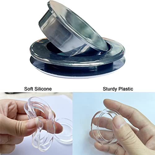 Dinhand 2 Inch 4 Sets Patio Table Umbrella Hole Ring And Cap For Outdoor Patio Garden Beach Table Umbrella Plug (2 Black, 2 Transparent) #TOP2