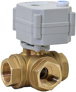 3 Way 1 inch 12V/24VAC/DC 9-24VAC/DC T Port Auto Return Brass Electrical On/Off Motorized Ball Valve