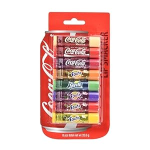 Lip Smacker Coca Cola Party Pack, Set of 8 Assorted LipBalms with Authentic Flavors of Coca-Cola, Fanta, and Sprite