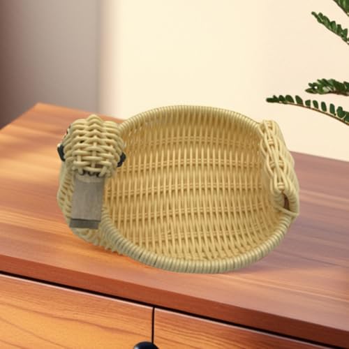 Cesta redonda de mimbre Amosfun para organizar y decorar tu mesa con estilo natural 8
