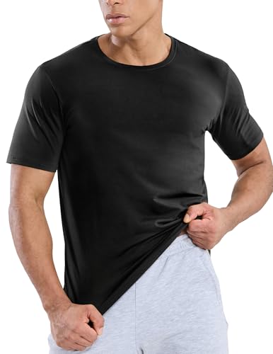 MIER Mens T Shirts Short Sleeve Crew Neck Cotton T-Shirts Casual Ultra Soft Tshirt Tops Classic Basic Tees, Breathable2