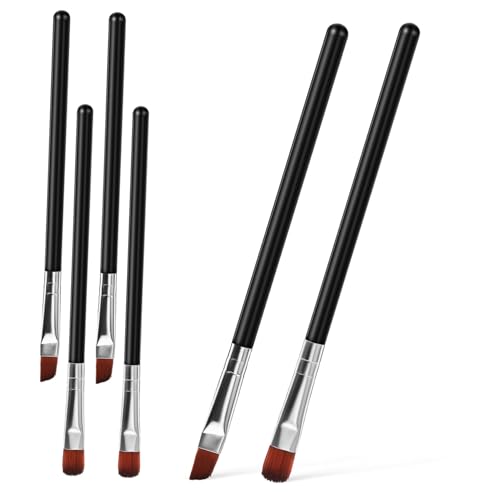 ARTSEWPLY 6 piezas Cepillos Profesionales para Cejas Angulados y Planos para Delinear Rellenar y Definir Cejas Herramienta Cosmética Ligera y Portátil para Maquillaje Natural