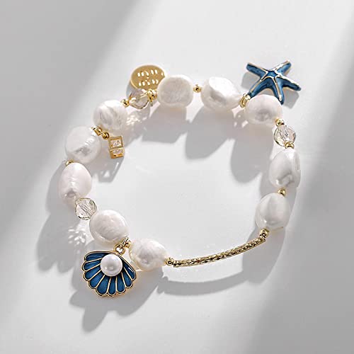 Bracelet fille et femme cadeau tendance avec perles et étoile de mer