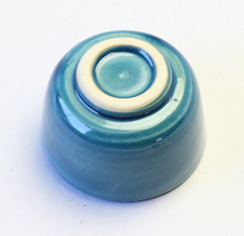 陶里 信楽焼 青ガラスぐい呑 W918-25