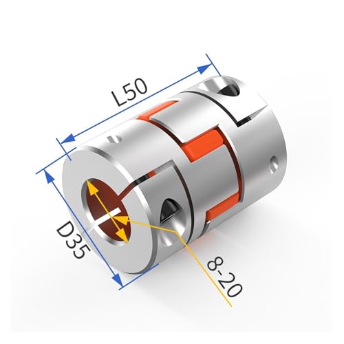 Acoplador de eje flexible D35L50 conector de motor paso a paso CNC 12x14mm 2