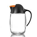 Olive Oil Dispenser Bottle with Automatic Cap 21oz Glass Oil and Vinegar Dispenser Bottle for Kitchen, No Drip Condiment Dispensing Cruet Container with Precise-Pour Spout Lovely Penguin Design（Black)